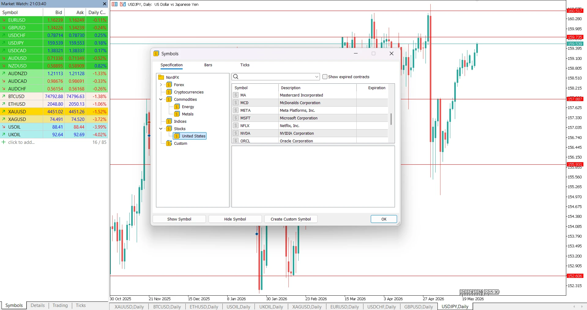 How to find trading instruments in MT5